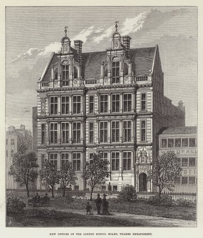 New Offices of the London School Board, Thames Embankment by Frank Watkins